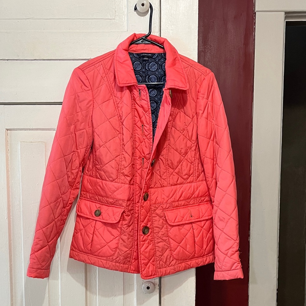 Lands' End Quilted Pink Jacket